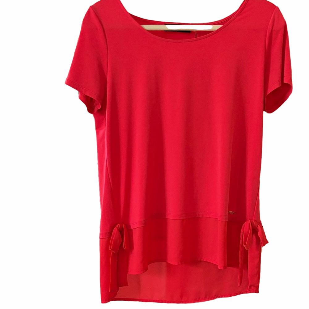 Ivanka Trump coral short sleeve tunic top M.